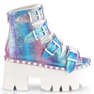 Platform Heel Gothic Buckle Sandal Ankle Boots